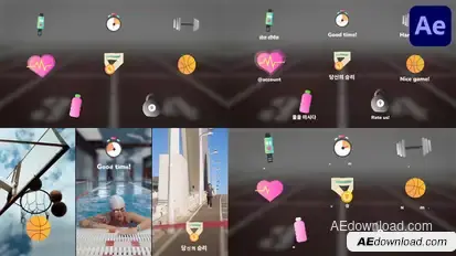 Sport Icons And Titles for After Effects Titles template preview