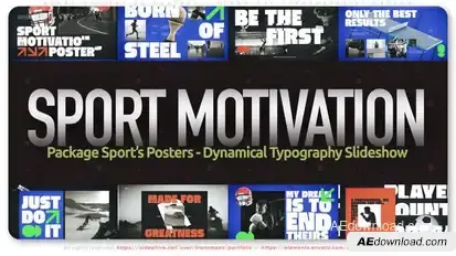Sport Motivation Posters - Dynamical Typography Slideshow Openers template preview