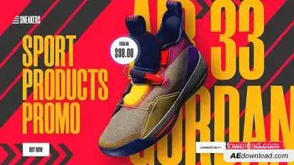 Sport Products Sale Promo. Sneakers Product Promo template preview
