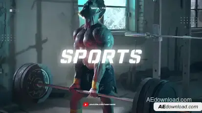 Sport Youtube Channel Opener / Glitch Fitness and Workout Openers template preview