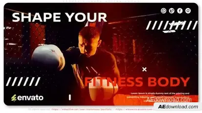 Sports Fitness Action Promo Video Displays template preview