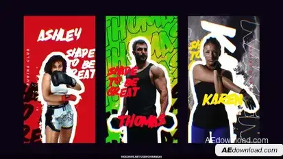 Sports Gym Stories Video Displays template preview