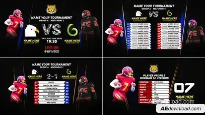Sports Scoreboard Statistics || Player Profile || Sports Team vs card broadcast-packages template preview