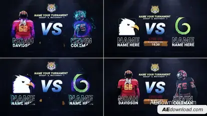 Sports Team VS Team Card // Sports VS Card // Football Scoreboard VS Openers template preview