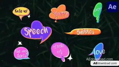 Spray Paint Speech Bubbles | After Effects Titles template preview