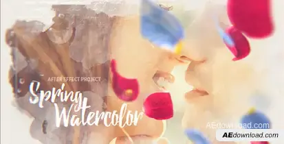 Spring Watercolor Video Displays template preview