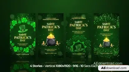 St Patrick's Day Instagram Stories Openers template preview