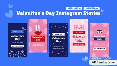 St. Valentines Stories Elements template preview