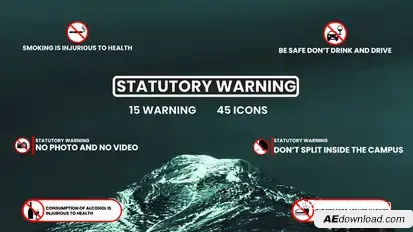Statutory Warning and Health advisory Animation Elements template preview