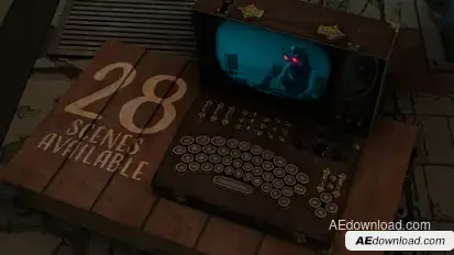 Steampunk Movie Mockup Video Displays template preview
