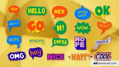 Sticker Pack - Bubble Speech After Effects Project Template Elements template preview