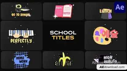 Sticker School Titles for After Effects Titles template preview