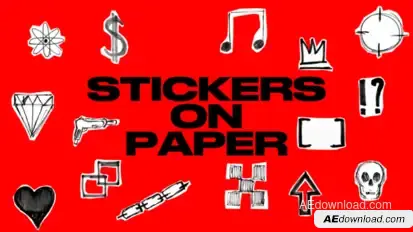 Stickers On Paper Elements template preview