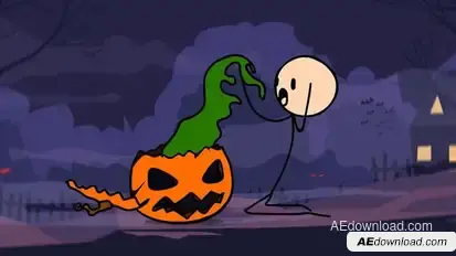 Stickman Halloween Logo Reveal Openers template preview