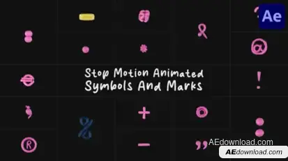 Stop Motion Animated Symbols And Marks | After Effects Elements template preview