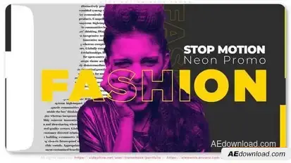 Stop Motion Neon Promo Openers template preview