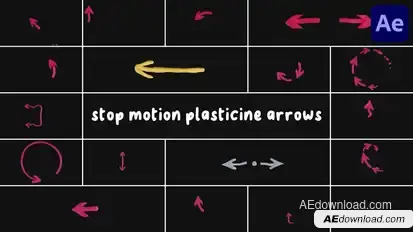 Stop Motion Plasticine Arrows for After Effects Elements template preview
