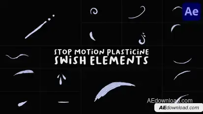 Stop Motion Plasticine Swish Elements for After Effects Elements template preview
