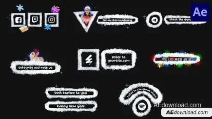 Stop Motion Snow Social Media Lower Thirds | After Effects Elements template preview