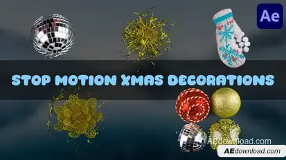 Stop Motion Xmas Decorations for After Effects Elements template preview