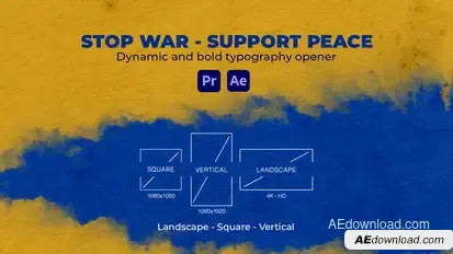 Stop War - Support Peace Titles template preview