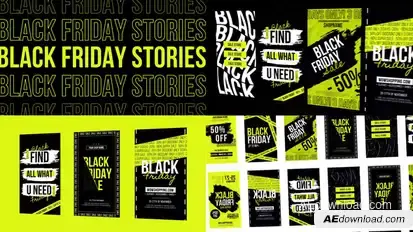 Stories Black Friday Instagram NEON Product Promo template preview