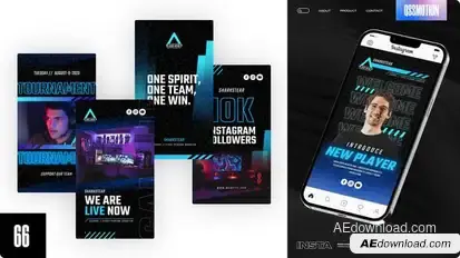 Streamer and Esport Stories Video Displays template preview