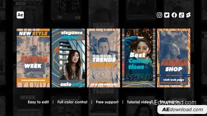 Street Wear Instagram Stories Product Promo template preview