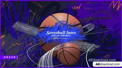 Streetball Intro/ NBA/ Basketball Night/ Sport Promo/ Graffiti/ Street/ Broadcast Design/ Game/ Ball broadcast-packages template preview
