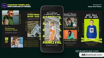 Streetwear Fashion Instagram Stories Product Promo template preview