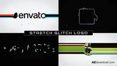Stretch Glitch Logo Logo Stings template preview