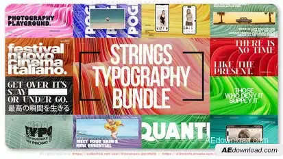 Strings Typography Bundle Titles template preview