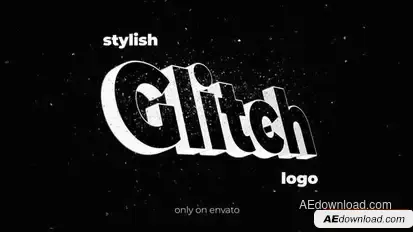 Stylish Glitch Logo Logo Stings template preview