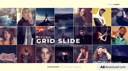 Stylish Grid Slide Video Displays template preview