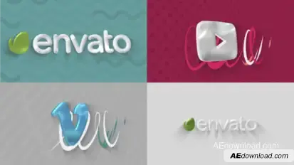 Button Click Logo Opener – Glossy 3D Animation with Background Presets, Reflections and Long Shadows Logo Stings template preview