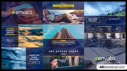 Stylish Slides and Titles Video Displays template preview