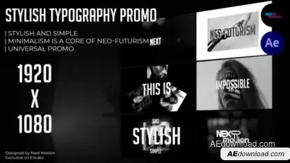 Stylish Typography Promo Openers template preview