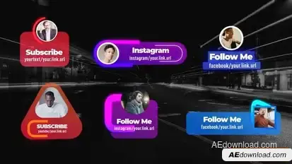 Subscribe  - Follow Me - Lower Thirds Openers template preview