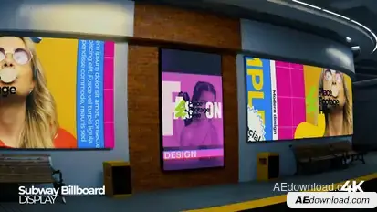 Subway Billboard Mockup Painting Style Product Promo template preview