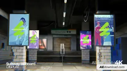 Subway Billboard Promotion Mockup Video Displays template preview