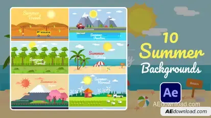 Summer Background | After Effects Elements template preview