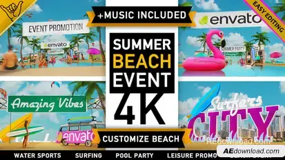 Summer Beach - Holiday Resort Party Event Openers template preview