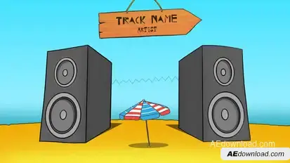 Summer Beach Music Visualizer Logo Stings template preview