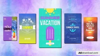 Summer/Beach Tropical Vertical Travel Stories Reels 3 Product Promo template preview