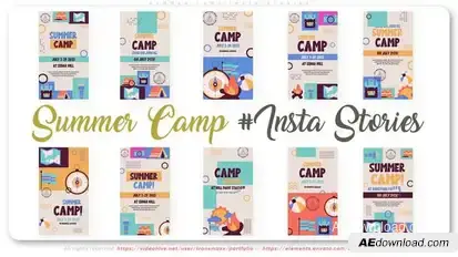 Summer Camp Insta Stories Titles template preview