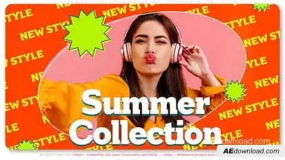 Summer Collection. Retro Style Fashion Promo Product Promo template preview