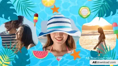 Summer Holiday Elements template preview