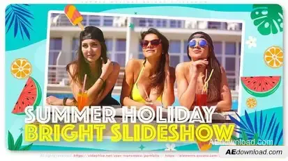 Videohive Summer Holiday Bright Slideshow Video Displays template preview