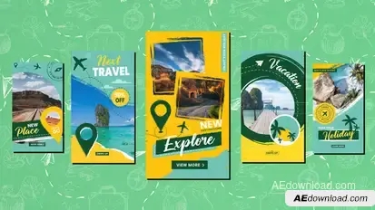 Summer Holiday Travel Tropical Stories Reels Openers template preview