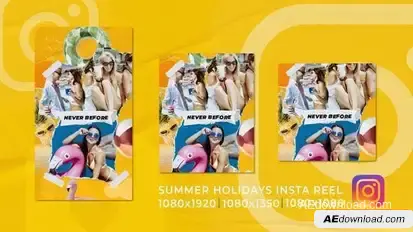 Summer Holidays Travel Funky Vertical Instagram Opener Openers template preview